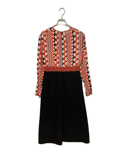 DIANE VON FURSTENBERG（ダイアンフォンファステンバーグ）DIANE VON FURSTENBERG (ダイアンフォンファステンバーグ) ドッキングワンピース オレンジ×ブラック サイズ:Ｍの古着・服飾アイテム