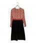 DIANE VON FURSTENBERG (ダイアンフォンファステンバーグ) ドッキングワンピース オレンジ×ブラック サイズ:Ｍ：5000円