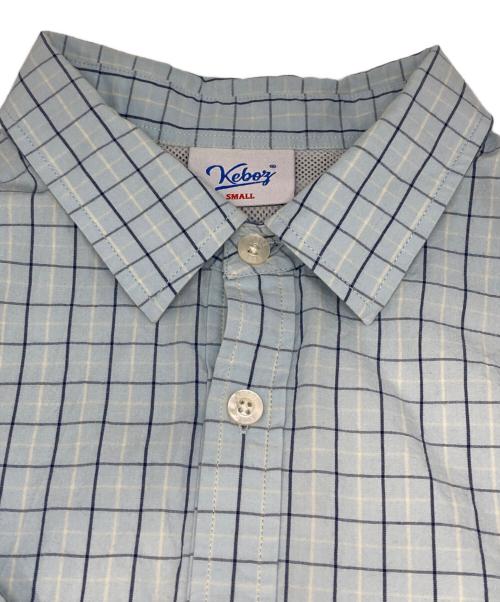 KEBOZ（ケボズ）KEBOZ (ケボズ) CHECK S/S BALL SHIRT ブルー サイズ:Sの古着・服飾アイテム