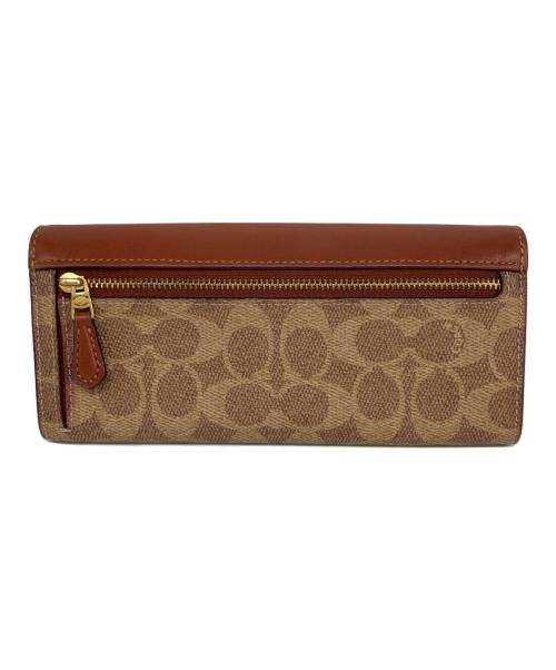 COACH（コーチ）COACH (コーチ) ウィン ソフト ウォレット カラーブロック シグネチャー キャンバス ブラウンの古着・服飾アイテム