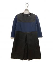 FOXEY NEWYORK（フォクシーニューヨーク）の古着「異素材ワンピース」｜ネイビー