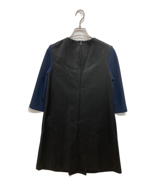 FOXEY NEWYORK（フォクシーニューヨーク）FOXEY NEWYORK (フォクシーニューヨーク) 異素材ワンピース ネイビー サイズ:Mの古着・服飾アイテム