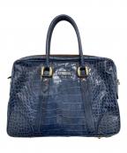 J&M DAVIDSONジェイ＆エム デヴィッドソン）の古着「クロコ型押し2WAYトートバッグ」｜ブルー