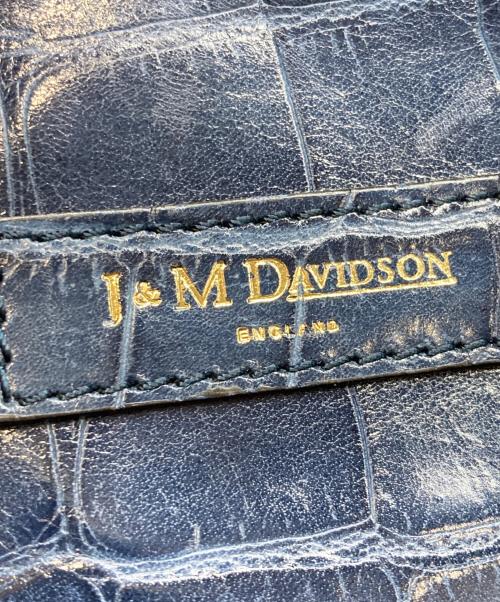 J&M DAVIDSON（ジェイ＆エム デヴィッドソン）J&M DAVIDSON (ジェイ＆エム デヴィッドソン) クロコ型押し2WAYトートバッグ ブルーの古着・服飾アイテム