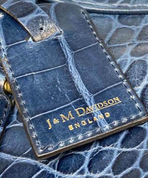 J&M DAVIDSON（ジェイ＆エム デヴィッドソン）J&M DAVIDSON (ジェイ＆エム デヴィッドソン) クロコ型押し2WAYトートバッグ ブルーの古着・服飾アイテム
