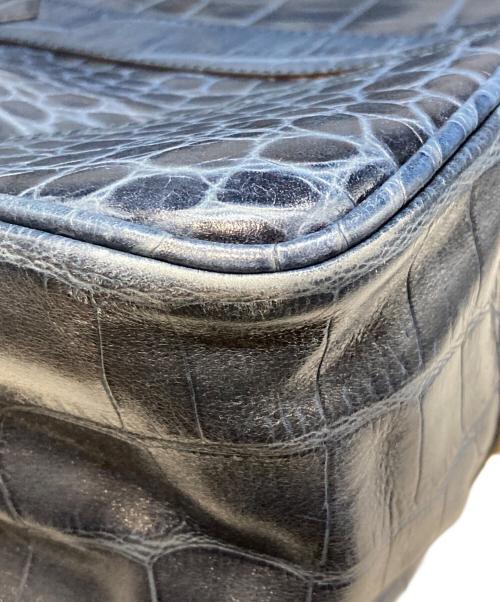 J&M DAVIDSON（ジェイ＆エム デヴィッドソン）J&M DAVIDSON (ジェイ＆エム デヴィッドソン) クロコ型押し2WAYトートバッグ ブルーの古着・服飾アイテム