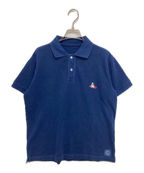 Porter Classic（ポータークラシック）Porter Classic (ポータークラシック) ワッペン付ポロシャツ ブルー サイズ:Sの古着・服飾アイテム