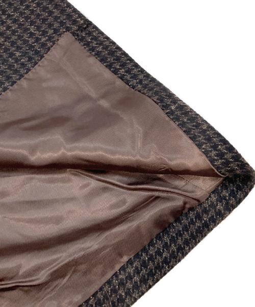 RING JACKET（リングジャケット）RING JACKET (リングヂャケット) ハウンドトゥース シルク/リネン混ウール トレンチ コート ブラック サイズ:44の古着・服飾アイテム