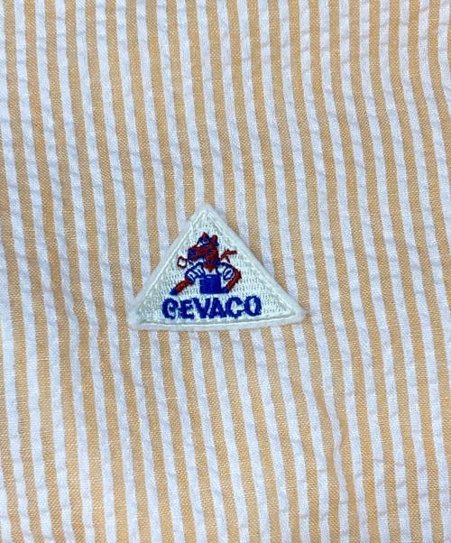 GEVACO（ゲバコ）GEVACO (ゲバコ) シアサッカーバンドカラー半袖シャツ オレンジ サイズ:L 未使用品の古着・服飾アイテム