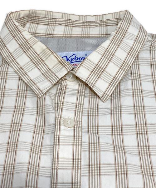 KEBOZ（ケボズ）KEBOZ (ケボズ) CHECK S/S BALL SHIRT ベージュ サイズ:XLの古着・服飾アイテム