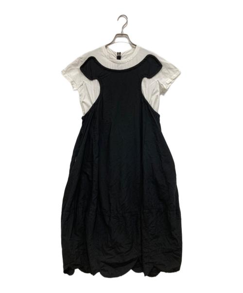 COMME des GARCONS（コムデギャルソン）COMME des GARCONS (コムデギャルソン) カットアウト半袖ワンピース ブラック×ホワイト サイズ:Sの古着・服飾アイテム