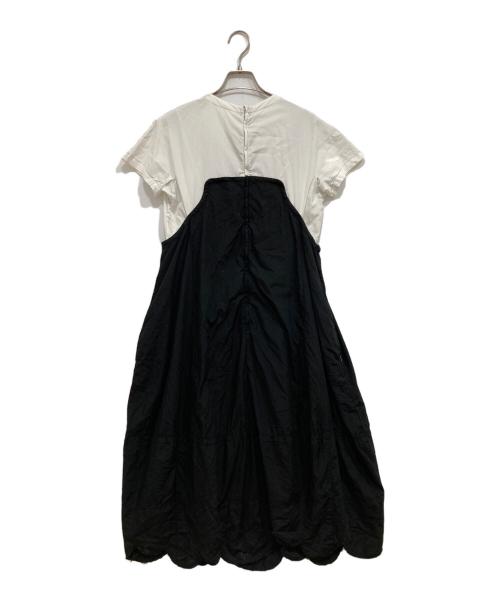 COMME des GARCONS（コムデギャルソン）COMME des GARCONS (コムデギャルソン) カットアウト半袖ワンピース ブラック×ホワイト サイズ:Sの古着・服飾アイテム