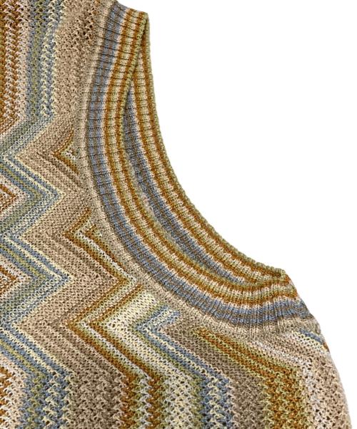 missoni（ミッソーニ）missoni (ミッソーニ) リネン混ニットベスト ベージュ サイズ:81(М)の古着・服飾アイテム