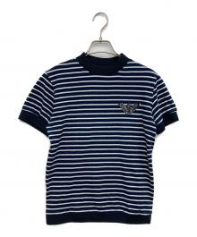 EMPORIO ARMANI（エンポリオ アルマーニ）の古着「ハイネックボーダーTシャツ」｜ネイビー