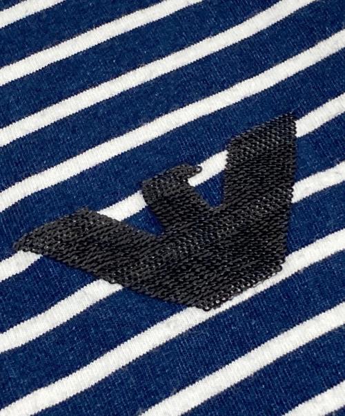 EMPORIO ARMANI（エンポリオ アルマーニ）EMPORIO ARMANI (エンポリオ アルマーニ) ハイネックボーダーTシャツ ネイビー サイズ:XLの古着・服飾アイテム
