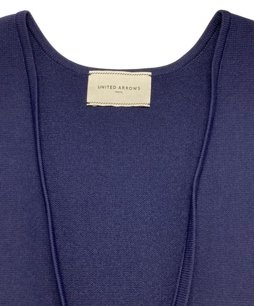 UNITED ARROWS（ユナイテッドアローズ）UNITED ARROWS (ユナイテッドアローズ) Vネックロングニットワンピース ネイビー サイズ:36の古着・服飾アイテム