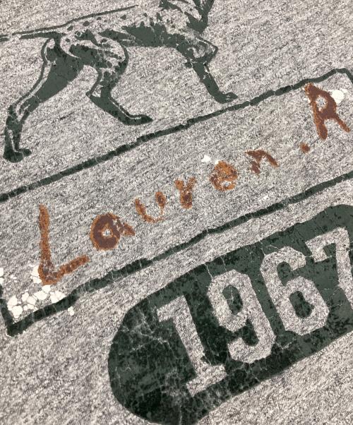 POLO RALPH LAUREN（ポロ・ラルフローレン）POLO RALPH LAUREN (ポロ・ラルフローレン) ヴィンテージ加工Tシャツ グレー サイズ:Lの古着・服飾アイテム