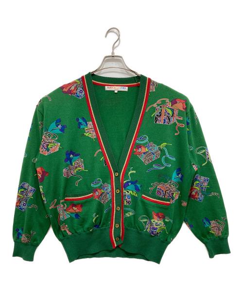LEONARD SPORT（レオナール スポーツ）LEONARD SPORT (レオナール スポーツ) 総柄カーディガン グリーン サイズ:Lの古着・服飾アイテム