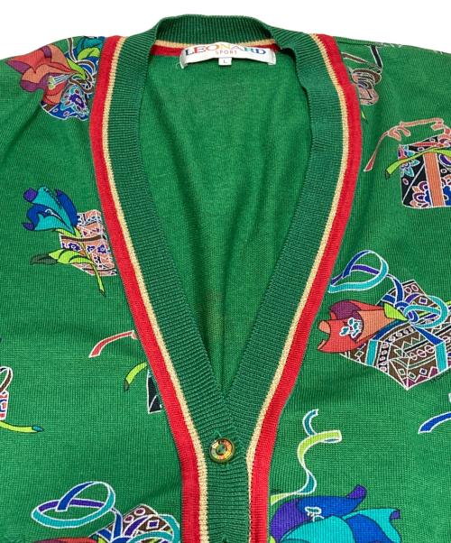 LEONARD SPORT（レオナール スポーツ）LEONARD SPORT (レオナール スポーツ) 総柄カーディガン グリーン サイズ:Lの古着・服飾アイテム
