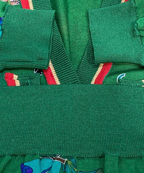 LEONARD SPORT（レオナール スポーツ）LEONARD SPORT (レオナール スポーツ) 総柄カーディガン グリーン サイズ:Lの古着・服飾アイテム