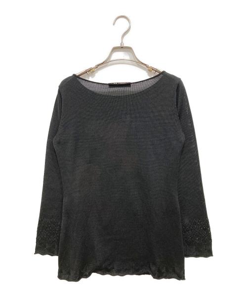 LEONARD（レオナール）LEONARD (レオナール) 花柄ニット ブラック サイズ:Mの古着・服飾アイテム