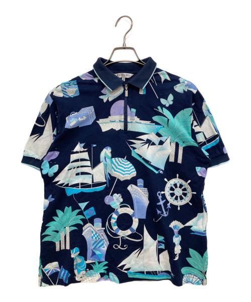 LEONARD SPORT（レオナール スポーツ）LEONARD SPORT (レオナール スポーツ) ハーフジップポロシャツ ネイビー サイズ:LLの古着・服飾アイテム