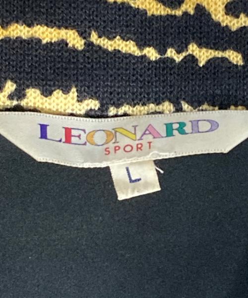 LEONARD SPORT（レオナール スポーツ）LEONARD SPORT (レオナール スポーツ) 裏地レオパード柄 ジップベスト ブラック サイズ:Lの古着・服飾アイテム