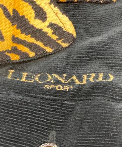 LEONARD SPORT（レオナール スポーツ）LEONARD SPORT (レオナール スポーツ) 裏地レオパード柄 ジップベスト ブラック サイズ:Lの古着・服飾アイテム