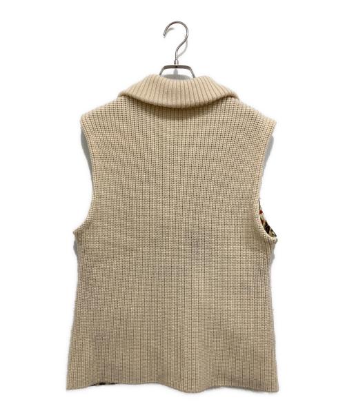 LEONARD SPORT（レオナール スポーツ）LEONARD SPORT (レオナール スポーツ) ノルディック柄切替 ニットベスト アイボリー×レッド サイズ:Lの古着・服飾アイテム