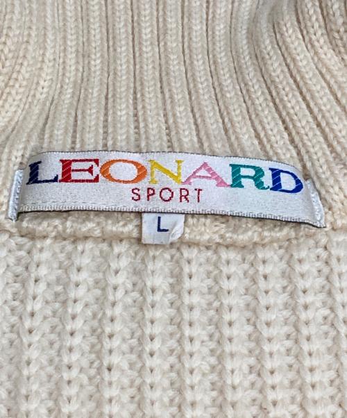 LEONARD SPORT（レオナール スポーツ）LEONARD SPORT (レオナール スポーツ) ノルディック柄切替 ニットベスト アイボリー×レッド サイズ:Lの古着・服飾アイテム