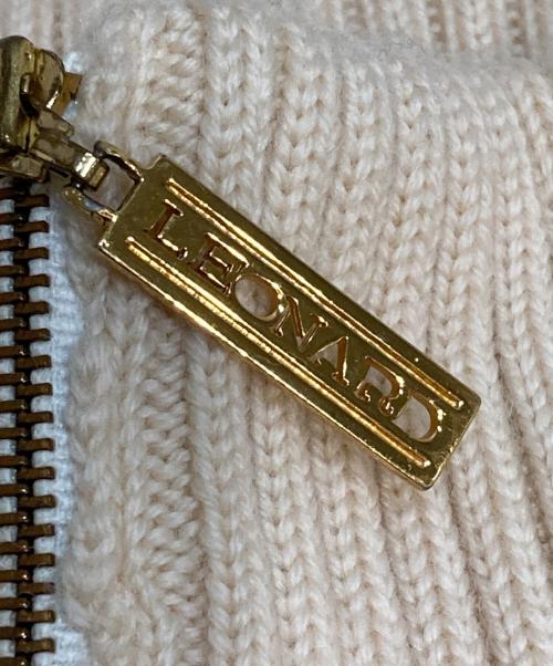 LEONARD SPORT（レオナール スポーツ）LEONARD SPORT (レオナール スポーツ) ノルディック柄切替 ニットベスト アイボリー×レッド サイズ:Lの古着・服飾アイテム