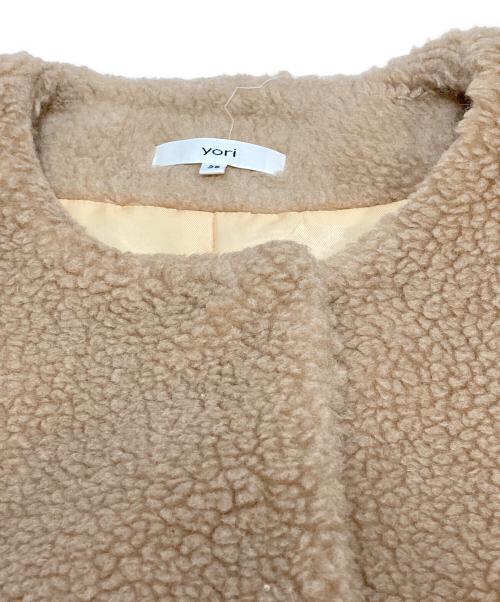 YORI（ヨリ）YORI (ヨリ) fluffy boa coat ベージュ サイズ:38(M相当)の古着・服飾アイテム