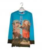 LOVERBOYラヴァーボーイ）の古着「graphic print Mash T-Shirt」｜スカイブルー