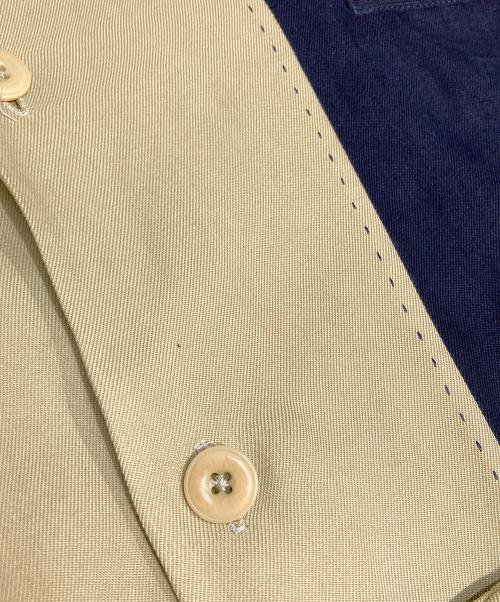 NATNAST（ナットナスト）NATNAST (ナットナスト) 半袖シルクシャツ ネイビー×グリーン サイズ:Mの古着・服飾アイテム