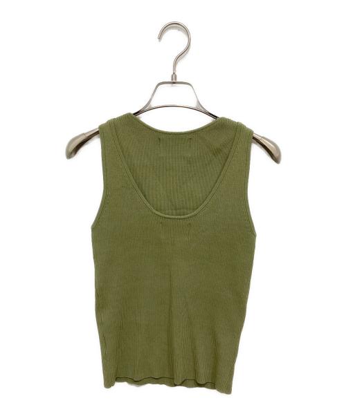 Ameri（アメリ）Ameri (アメリ) MEDI OVERLAP AND PEEK KNIT/オーバーラップ&ピークニット グリーン サイズ:freeの古着・服飾アイテム