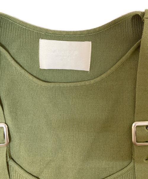 Ameri（アメリ）Ameri (アメリ) MEDI OVERLAP AND PEEK KNIT/オーバーラップ&ピークニット グリーン サイズ:freeの古着・服飾アイテム