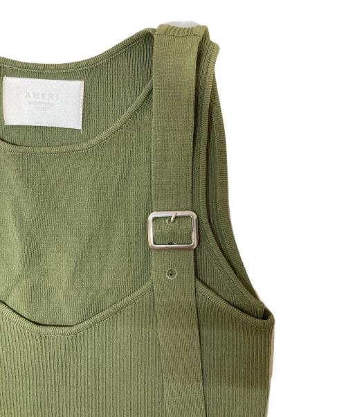 Ameri（アメリ）Ameri (アメリ) MEDI OVERLAP AND PEEK KNIT/オーバーラップ&ピークニット グリーン サイズ:freeの古着・服飾アイテム