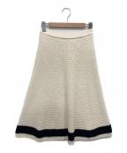 SEVEN TEN by MIHO KAWAHITOセブン テン バイ ミホ カワヒト）の古着「編み込みニットスカート」｜ホワイト