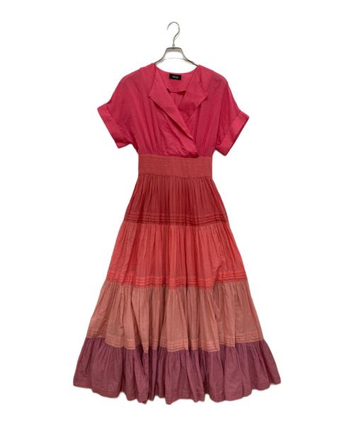 Velnica（ヴェルニカ）Velnica (ヴェルニカ) フレアスリーブマキシワンピース。 ショッキングピンク サイズ:freeの古着・服飾アイテム