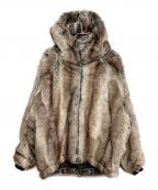 NO ID. BLACKノーアイディー ブラック）の古着「エコファージップフーデッドブルゾン」｜ブラウン