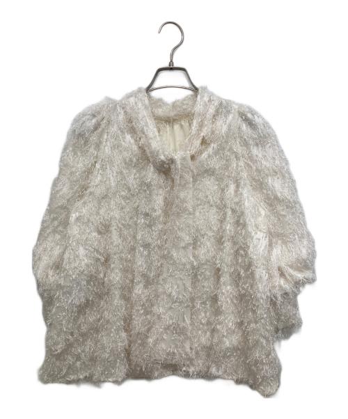 Snidel（スナイデル）Snidel (スナイデル) ジャガードボリュームブラウス ホワイト サイズ:FREEの古着・服飾アイテム