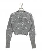 Snidelスナイデル）の古着「リボンモチーフカーディガン」｜スカイブルー