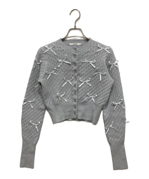 Snidel（スナイデル）Snidel (スナイデル) リボンモチーフカーディガン スカイブルー サイズ:Freeの古着・服飾アイテム