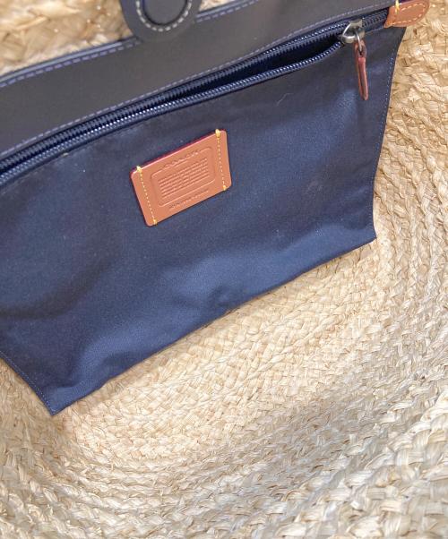 COACH（コーチ）COACH (コーチ) ウィズ ティー ローズ ウーブン トートバッグ ベージュの古着・服飾アイテム