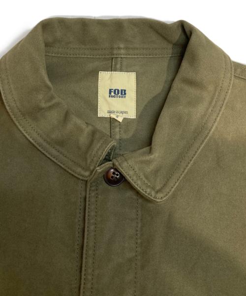 F.O.B FACTORY（エフオービー ファクトリー）F.O.B FACTORY (エフオービー ファクトリー) フレンチ モールスキン ジャケット オリーブ サイズ:Lの古着・服飾アイテム