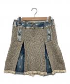 BURBERRY BLUE LABELバーバリーロンドンブルーレーベル）の古着「切替スカート」｜インディゴ