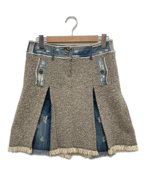 BURBERRY BLUE LABEL（バーバリー ブルー レーベル）BURBERRY BLUE LABEL (バーバリーロンドンブルーレーベル) 切替スカート インディゴ サイズ:Mの古着・服飾アイテム