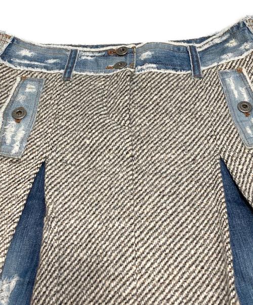 BURBERRY BLUE LABEL（バーバリー ブルー レーベル）BURBERRY BLUE LABEL (バーバリーロンドンブルーレーベル) 切替スカート インディゴ サイズ:Mの古着・服飾アイテム
