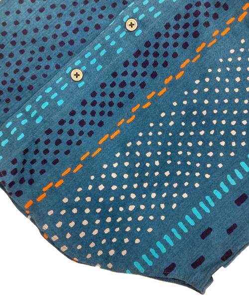 SOU・SOU（ソウソウ）SOU・SOU (ソウソウ) Yousou. 高島縮 20/20 スタンドカラー半袖シャツ ブルー サイズ:SSの古着・服飾アイテム