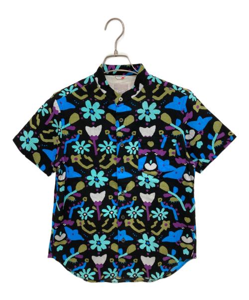 SOU・SOU（ソウソウ）SOU・SOU (ソウソウ) Yousou. 高島紬 スタンドカラー半袖シャツ ブラック サイズ:SSの古着・服飾アイテム